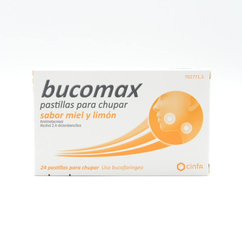 BUCOMAX MIEL Y LIMON 24 PASTILLAS PARA CHUPAR Dolor de garganta