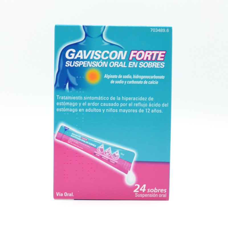 GAVISCON "FORTE" 24 SOBRES SUSPENSION ORAL 10 ML Antiácidos