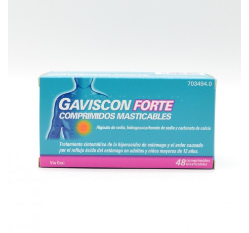 GAVISCON "FORTE" 48 COMPRIMIDOS MASTICABLES Antiácidos