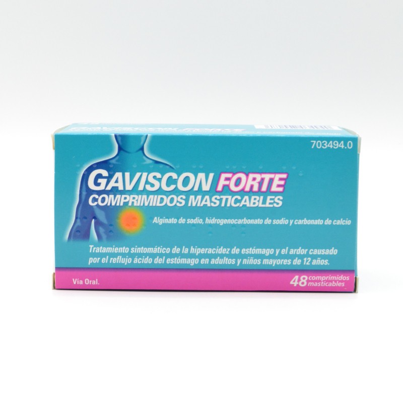 GAVISCON "FORTE" 48 COMPRIMIDOS MASTICABLES Antiácidos