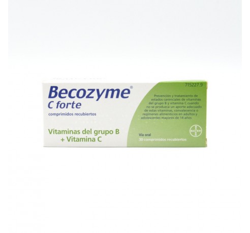 BECOZYME C FORTE 30 COMPRIMIDOS RECUBIERTOS Vitaminas y defensas