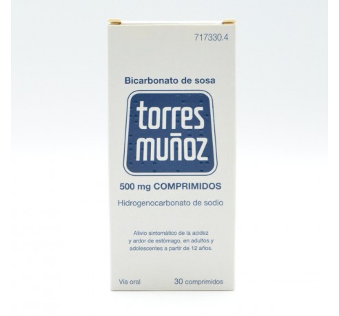 BICARBONATO DE SOSA TORRES MUÑOZ 500 MG 30 COMPR Antiácidos