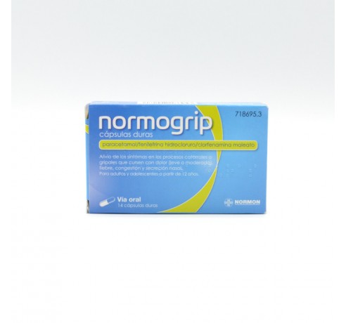 NORMOGRIP 500/4/10 MG 14 CAPSULAS (AL-PVCD/PVC) Antigripales