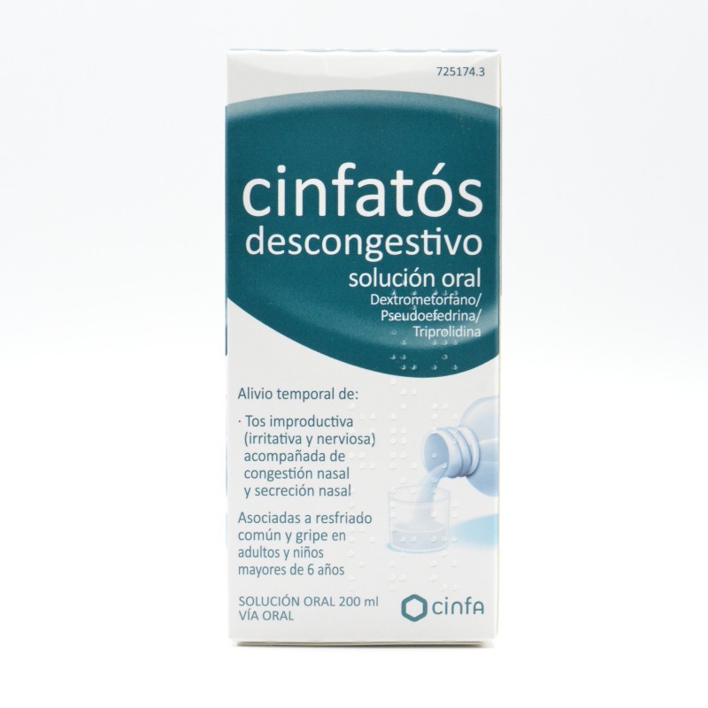 CINFATOS DESCONGESTIVO SOLUCION ORAL 1 FRASCO 20 Jarabes tos con moco adulto