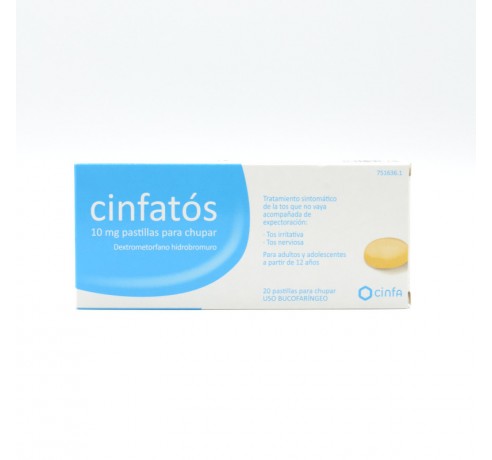 CINFATOS 10 MG 20 PASTILLAS PARA CHUPAR Dolor de garganta