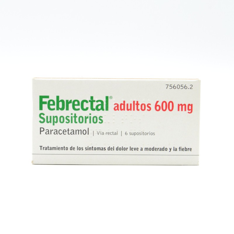 FEBRECTAL ADULTOS 600 MG 6 SUPOSITORIOS Paracetamol