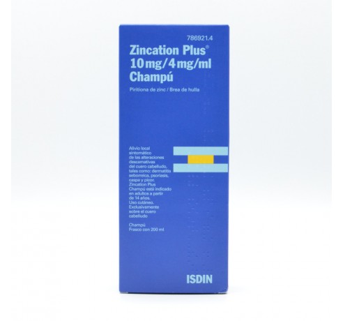 ZINCATION PLUS 10/4 MG/ML CHAMPU MEDICINAL 200 M Tratamientos capilares