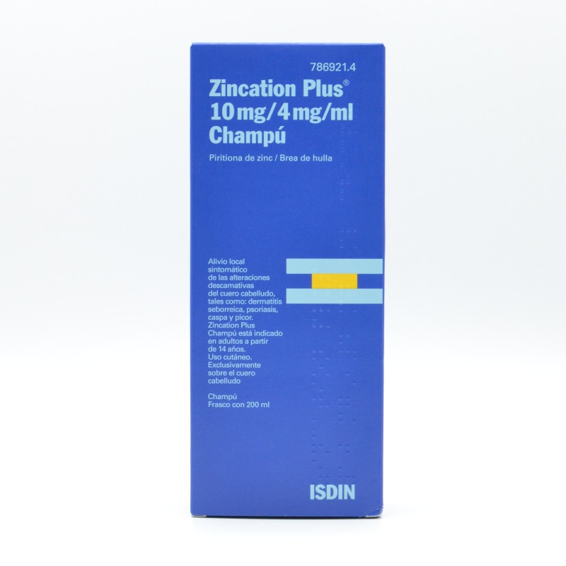 ZINCATION PLUS 10/4 MG/ML CHAMPU MEDICINAL 200 M Tratamientos capilares