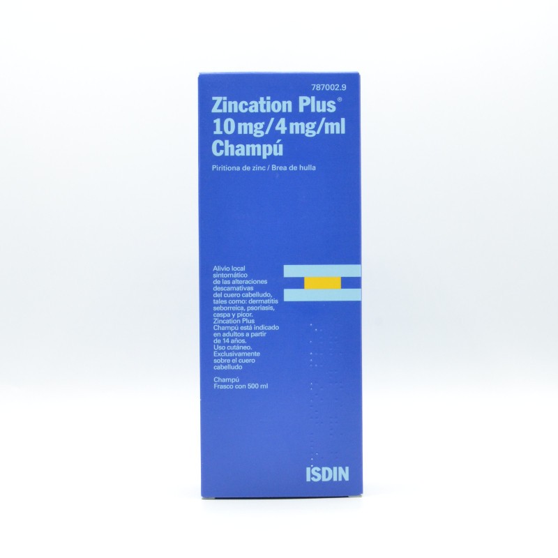 ZINCATION PLUS 10/4 MG/ML CHAMPU MEDICINAL 500 M Tratamientos capilares