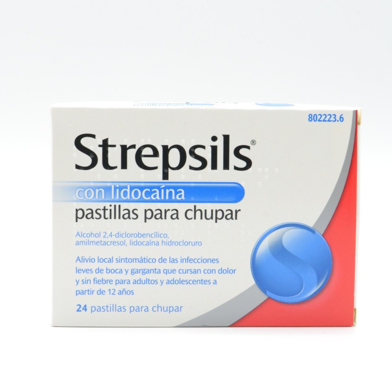 STREPSILS LIDOCAINA 24 PASTILLAS PARA CHUPAR Dolor de garganta