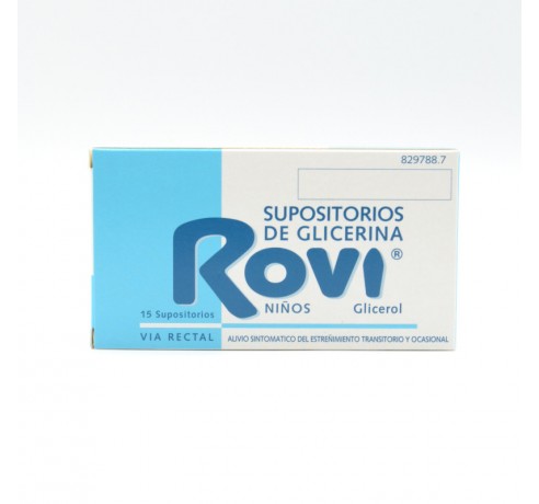 SUPOSITORIOS GLICERINA ROVI INFANTIL 1.44 G 15 S Supositorios y enemas