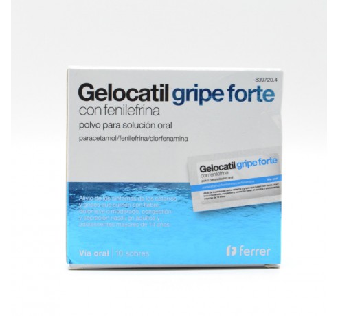 GELOCATIL GRIPE FORTE CON FENILEFRINA 10 SOBRES Paracetamol