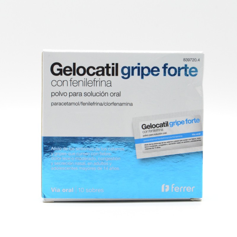 GELOCATIL GRIPE FORTE CON FENILEFRINA 10 SOBRES Paracetamol