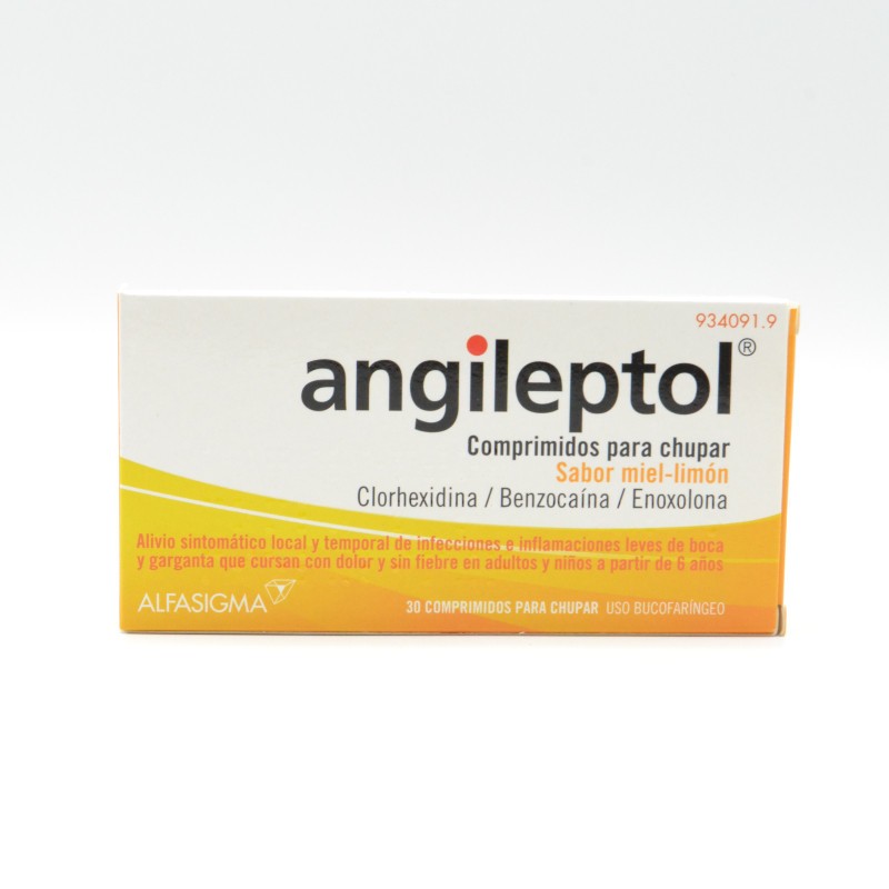 ANGILEPTOL 30 COMPRIMIDOS PARA CHUPAR MIEL-LIMON Dolor de garganta