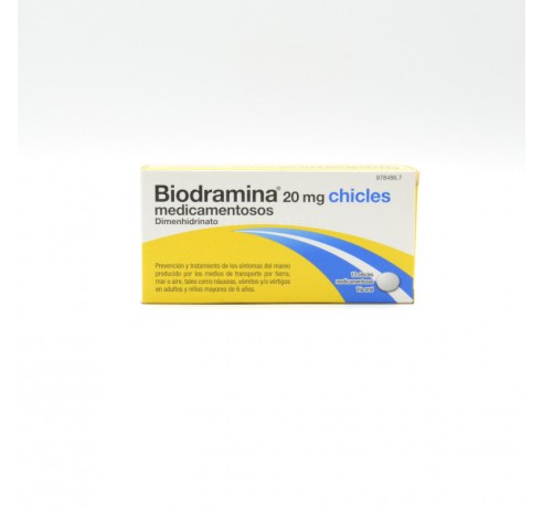 BIODRAMINA 20 MG 12 CHICLES Mareo