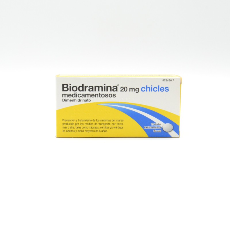 BIODRAMINA 20 MG 12 CHICLES Mareo