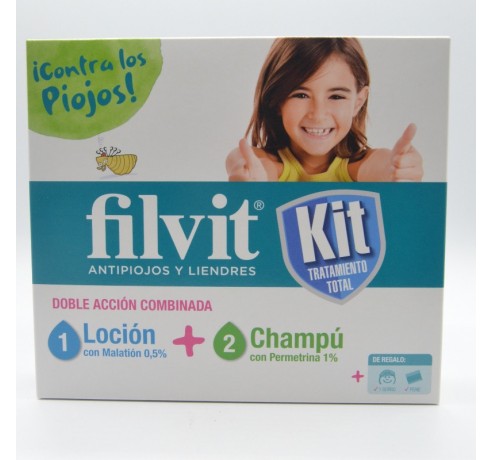 FILVIT KIT TRATAMIENTO TOTAL LOCION + CHAMPÚ + PEINE Anti-piojos