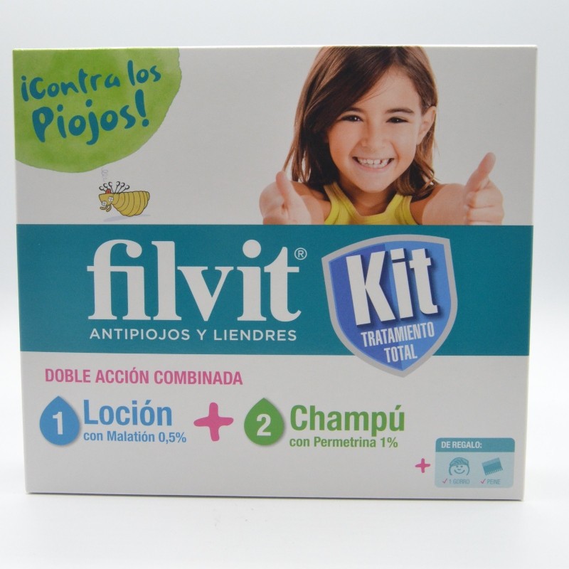 FILVIT KIT TRATAMIENTO TOTAL LOCION + CHAMPÚ + PEINE Anti-piojos