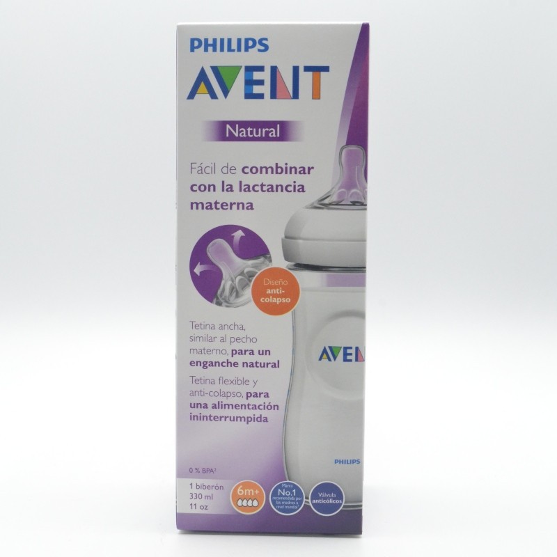 Comprar Biberón Avent Natural +6M 330 Ml Transparente