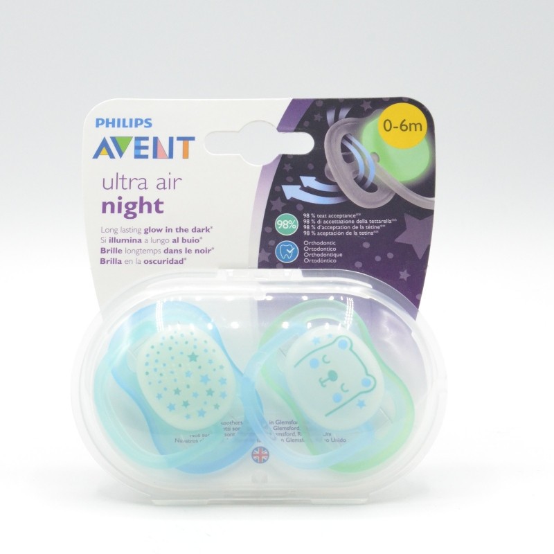 Comprar Chupete Avent 0-6M Nocturno Azul 2U Online