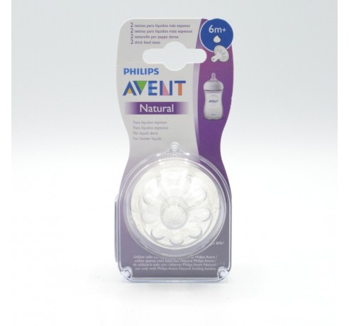 TETINA AVENT NATURAL CEREALES FORMA Y +6M 2U Biberones y tetinas