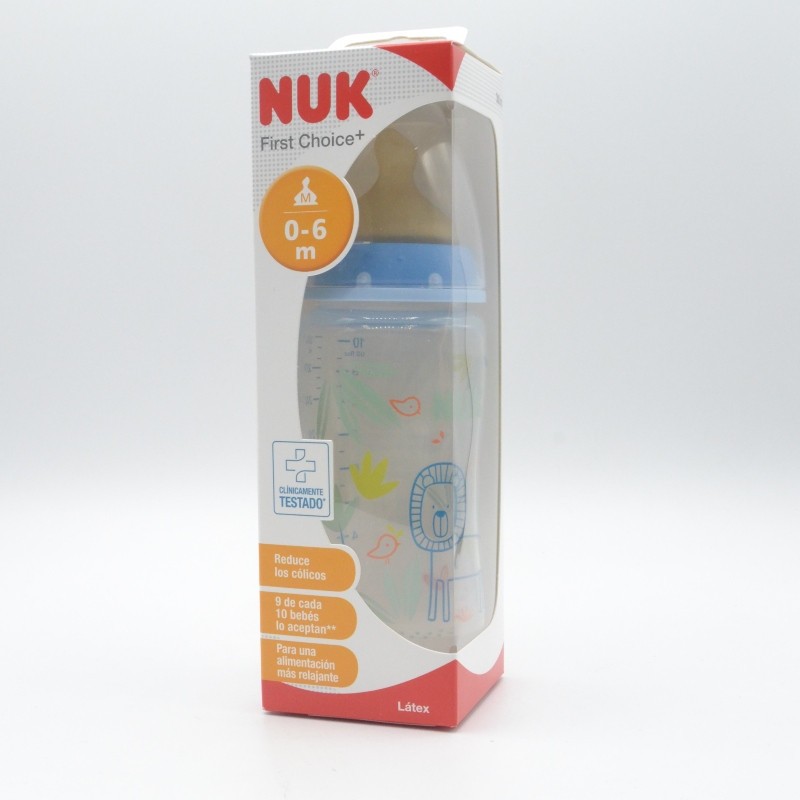 BIBERON NUK LATEX ANIMALS 0-6 M 300 ML Biberones y tetinas