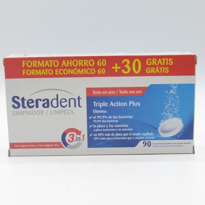 STERADENT TRIPLE ACC 60+30 GRATIS. Encías, caries, dientes sensibles