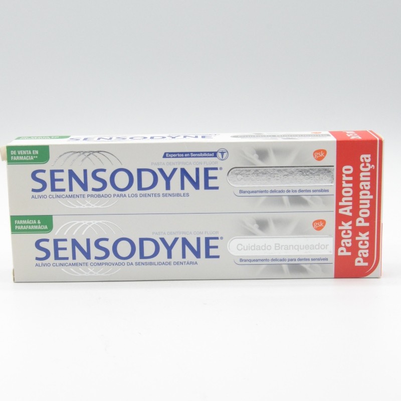 SENSODYNE CUIDADO BLANQUEANTE DUPLO 2X75 ML Encías, caries, dientes sensibles