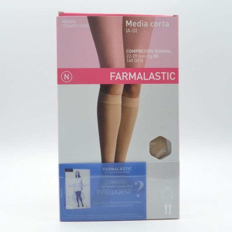 MEDIA CORTA COMPRESION NORMAL BEIGE T/P FARMALASTIC Fajas y collarines