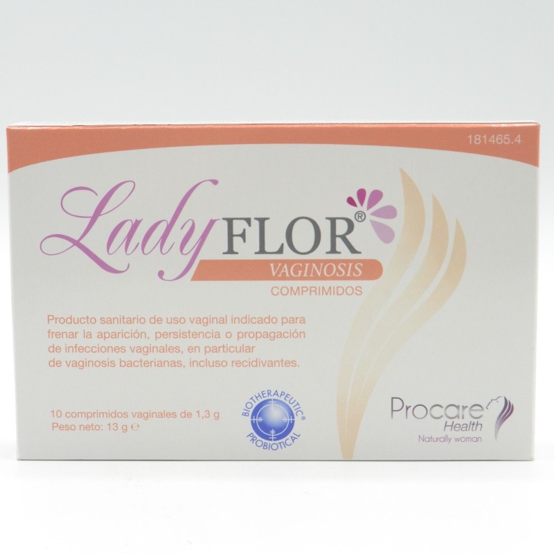 LADYFLOR VAGINOSIS 1,3G 10COMP VAGINALES Infección vaginal y probióticos