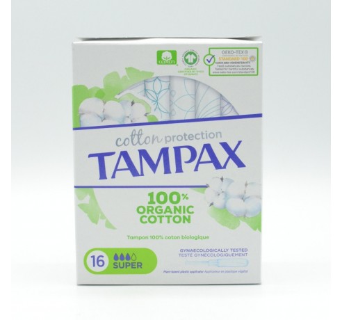 TAMPAX COTTON PROTECTION SUPER 16 U Menstruación