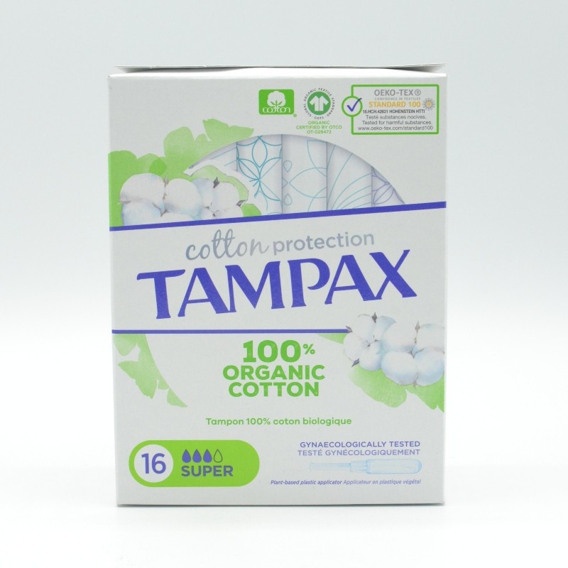 TAMPAX COTTON PROTECTION SUPER 16 U Menstruación