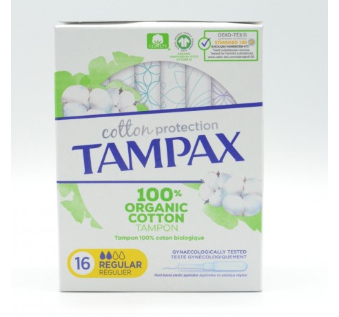 TAMPAX COTTON PROTECTION REGULAR 16 U Menstruación