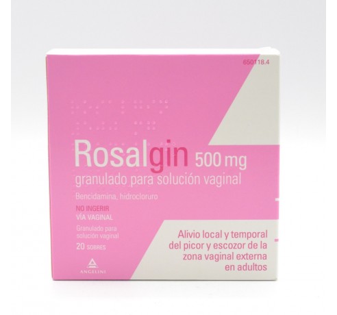 ROSALGIN 500 MG GRANULADO SOLUCION VAGINAL 20 SO Salud íntima