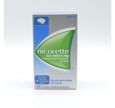 NICORETTE ICE MINT 4 MG 105 CHICLES Anti-tabáquicos