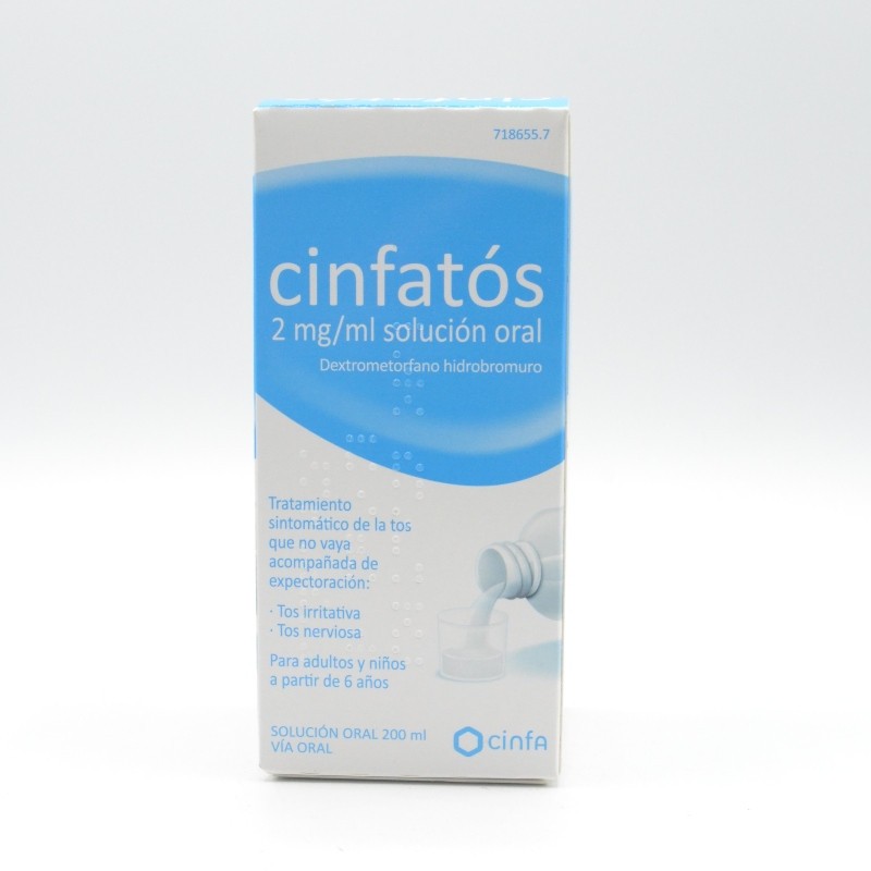 CINFATOS 2 MG/ML JARABE 200 ML (DEXTROMETORFANO) Jarabe tos seca adulto