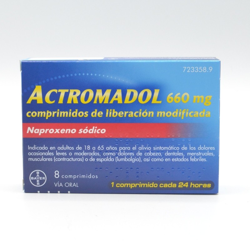 ACTROMADOL 660 MG 8 COMPRIMIDOS LIBERACION MODIFICADA Otros anti-inflamatorios orales