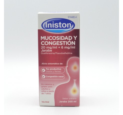 INISTON MUCOSIDAD Y CONGESTION JARABE 200ML Jarabes tos con moco adulto