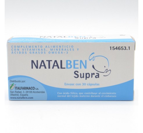 NATALBEN SUPRA 30 CAPSULAS Gestación y embarazo