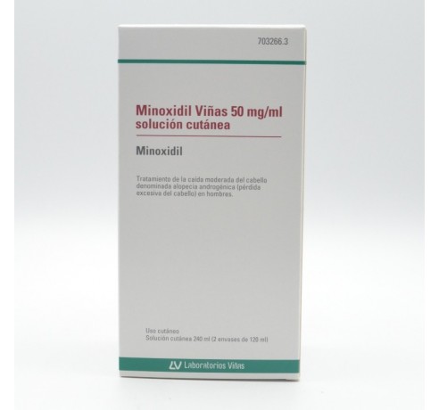 MINOXIDIL VIÑAS 50 MG/ML SOLUCION CUTANEA 2 FRAS Caida del pelo