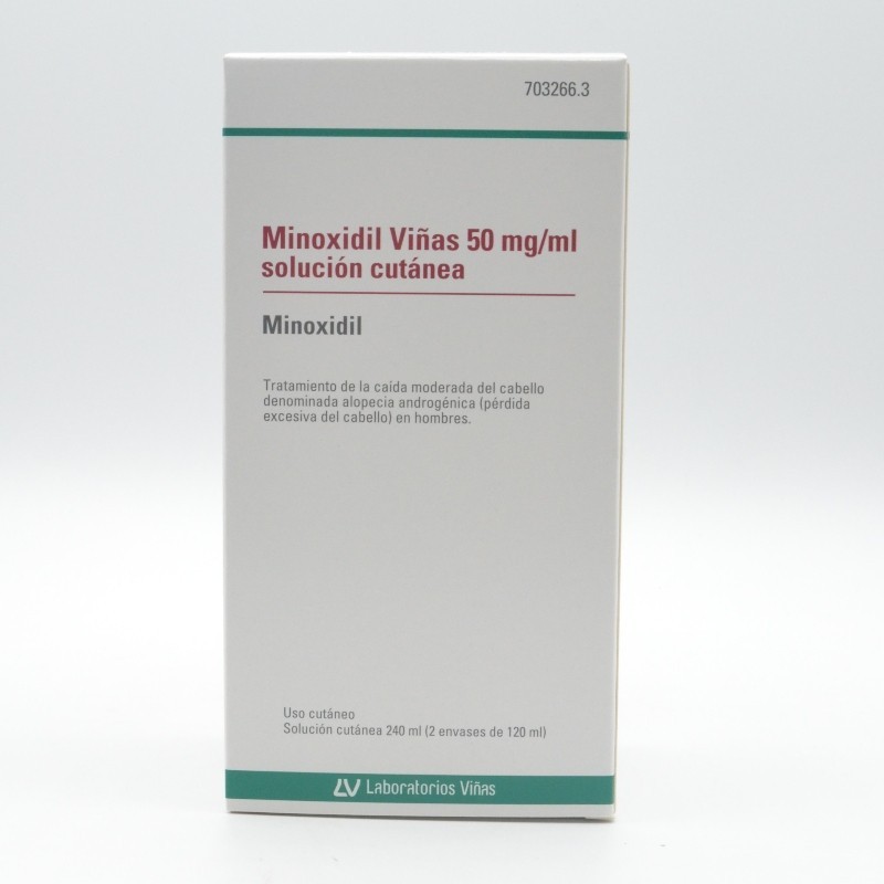 MINOXIDIL VIÑAS 50 MG/ML SOLUCION CUTANEA 2 FRAS Caida del pelo