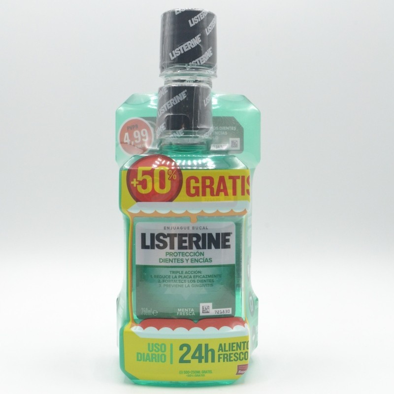 LISTERINE DIENTES Y ENCIAS 500 ML+250 ML GRATIS Encías, caries, dientes sensibles