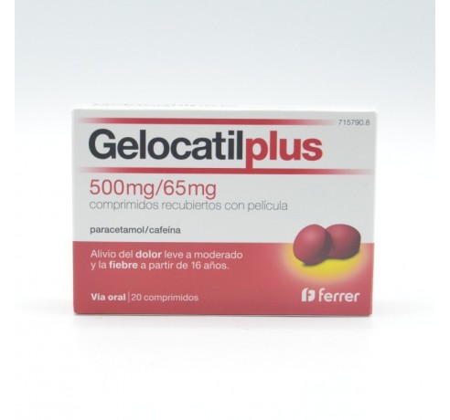 GELOCATIL PLUS 500 MG/65 MG 20 COM RECUB Paracetamol