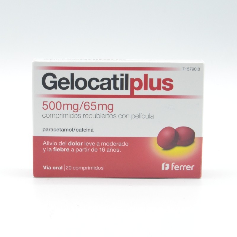 GELOCATIL PLUS 500 MG/65 MG 20 COM RECUB Paracetamol