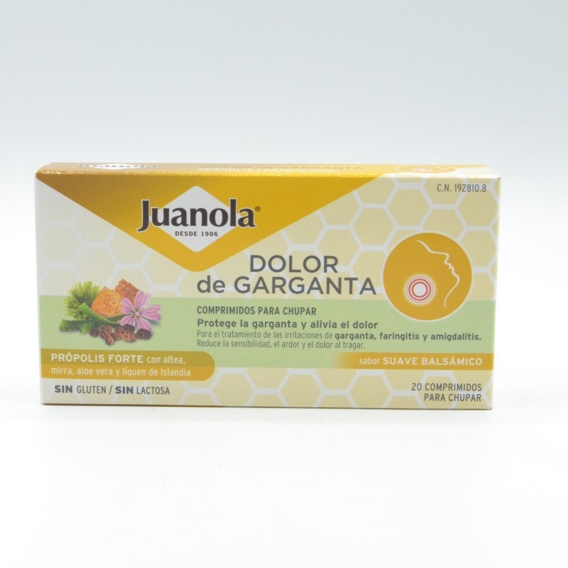 JUANOLA PROPOLIS FORTE DOLOR DE GARGANTA 20 COMP Caramelos y chicles