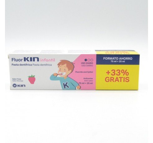 FLUORKIN INFANTIL PASTA FRESA 75 ML+25 ML GRATIS Infantil