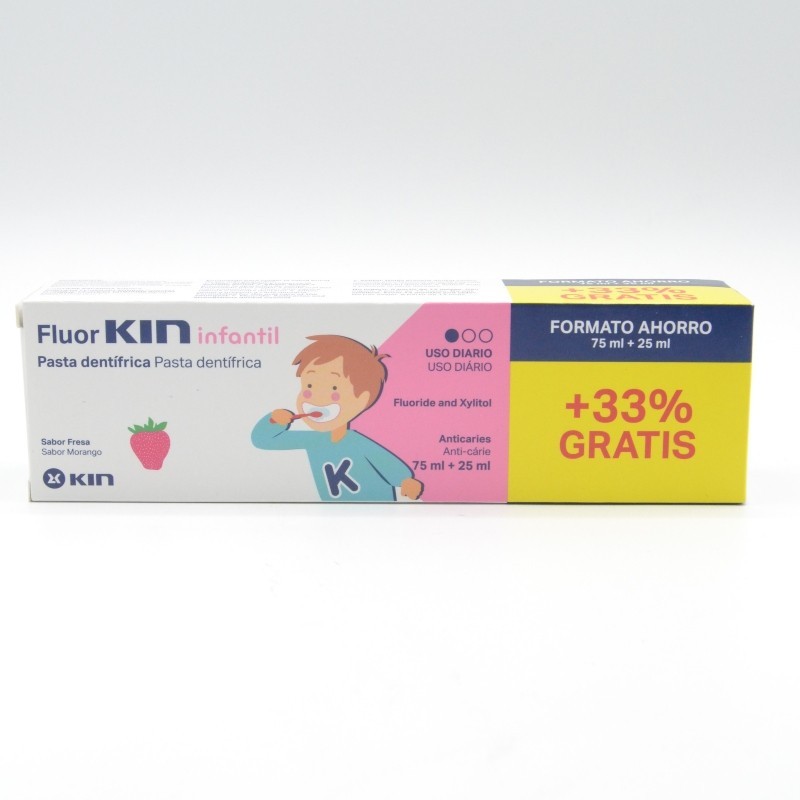 FLUORKIN INFANTIL PASTA FRESA 75 ML+25 ML GRATIS Infantil FLUORKIN INFANTIL PASTA FRESA 75 ML+25 ML GRATIS Infantil
