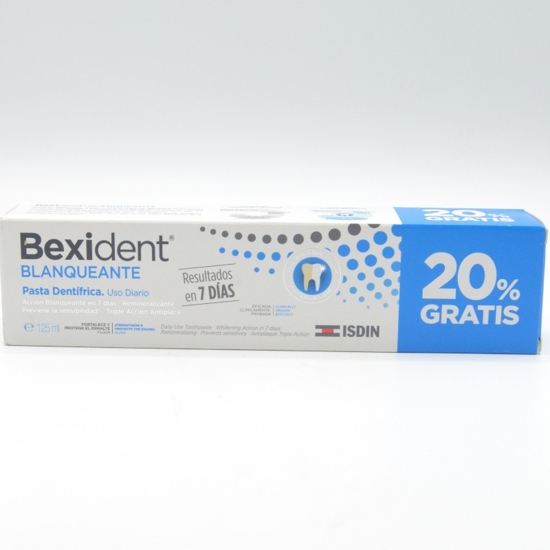 BEXIDENT BLANQUEANTE PASTA 125 ML +20%GRATIS Uso blanqueante