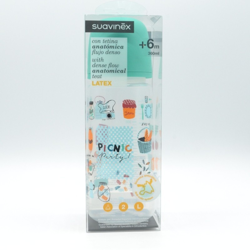 BIBERON SUAVINEX LATEX T ANATOMICO FLUJO DENSO +6M 360 Biberones y tetinas