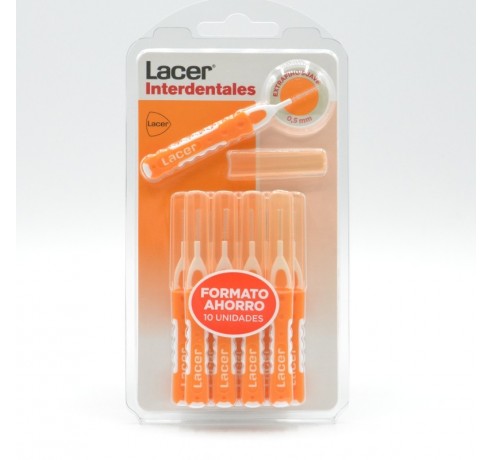 LACER CEPILLO INTERDENTAL EXTRAFINO SUAVE RECTO 10 U NARANJA Cepillos